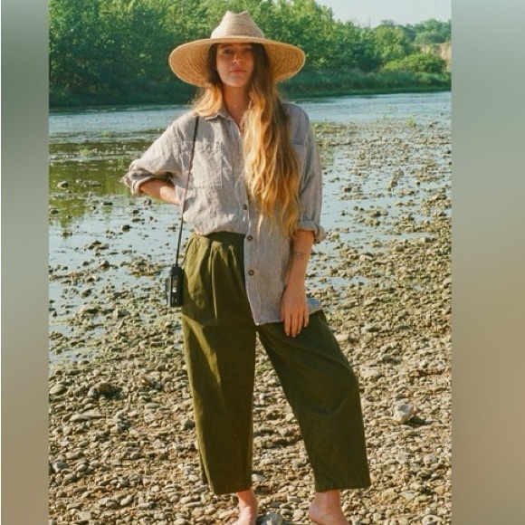 Esby Apparel Lenny Workshirt Shaket in Coffee Stripe Size Large - Picture 4 of 13